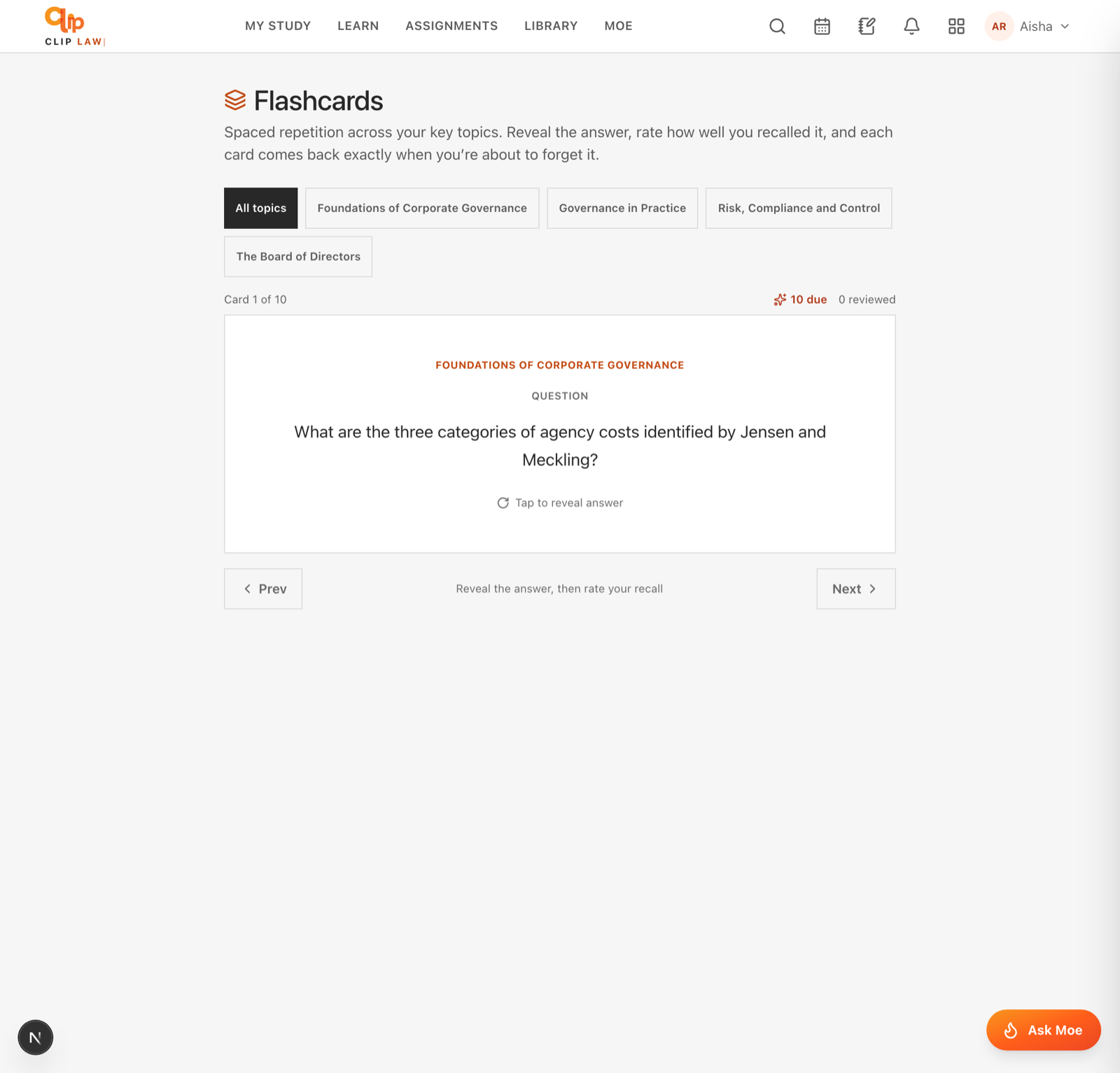 A CLIP Learn flashcard